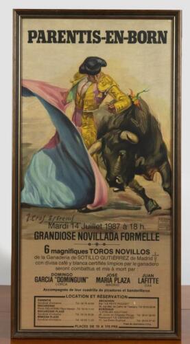 BULL FIGHTING: A Spanish July 1987 'PARENTIS-EN-BORN' bullfighting promotional poster