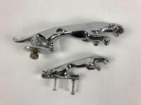 JAGUAR: Two Jaguar mascots. Both chrome on brass/bronze - 2