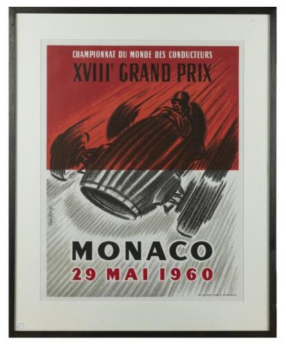 MONACO: A reproduction COYS OF KENSINGTON MONACO 29 MAI 1960 promotional poster - 'CHAMPIONNAT DU MONDE DES CONDUCTEURS XVIIIe GRAND PRIX'