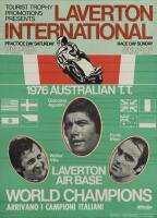 MOTORCYCLES: Two motorcycle racing promotional posters. Original TOURIST TROPHY 'LAVERTON INTERNATIONAL, 1976 AUSTRALIAN T.T', as held at LAVERTON AIR BASE, promotional poster - 2