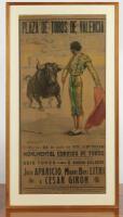 BULL FIGHT: A Spanish 1956 'Plaza de Toros de VALENCIA' bullfighting promotional poster