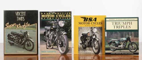 MOTORCYCLES: Four publications detailing motor cycles. 'BSA MOTOR CYCLES' hardcover book by Steve Wilson