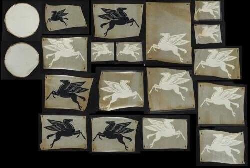 PEGASUS: A quantity of reproduced black and white Pegasus adhesives and two blank roundels