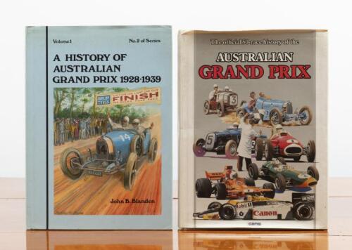 AUSTRALIAN GRAND PRIX: Two hardback books, "A History of Australian Grand Prix: 1928 - 1939" & "Australian Grand Prix: The official 50-race History"