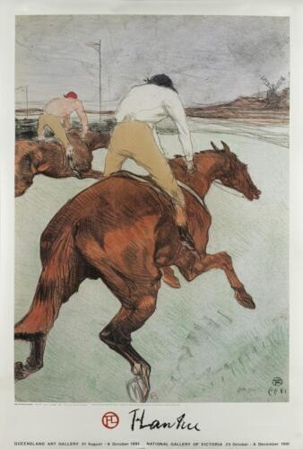 TOULOUSE-LAUTREC: A 1991 QUEENSLAND ART GALLERY and NATIONAL GALLERY OF VICTORIA Henri de Toulouse-Lautrec exhibition promotional poster featuring an image of 'Le Jockey'