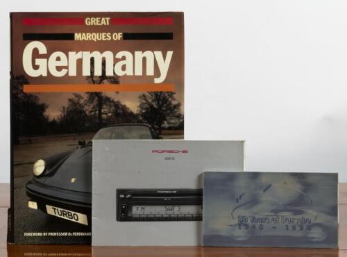 PORSCHE: Three Porsche related items. 1995 PORSCHE CDR 21 radio operation guide in German (WKD 478 417)