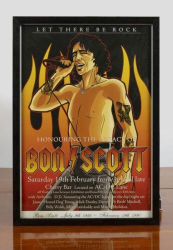 BON SCOTT: A colour promotional poster 'HONOURING THE LEGACY OF BON SCOTT'