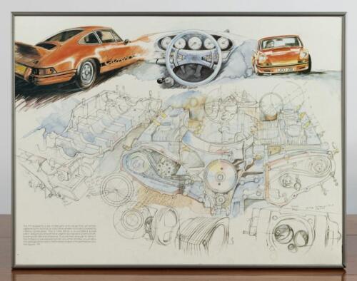 911: A picture collage of Porsche 911 2.7. Main illustration being a 2.7-litre flat-six power plant