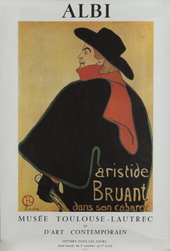 FRENCH MUSEUM: Two promotional posters for the French MUSEE TOULOUSE-LAUTREC. 'ALBI' & 'YVETTE GUILBERT SALUANT 1894' posters