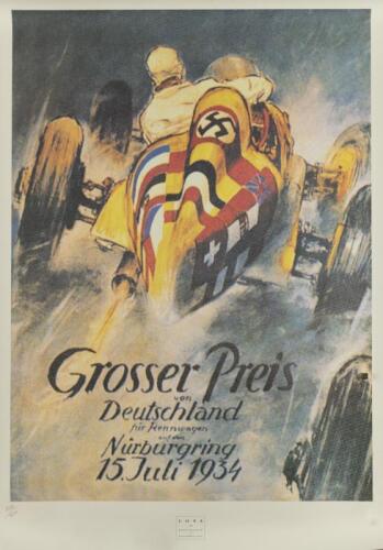 G.P OF DEUTSCHLAND: A COYS OF KENSINGTON Limited Edition 'GROSSER PREIS VON DEUTSCHLAND 1934.' print. Print on thick paper, numbered '358/850'