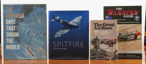 PLANES: A small collection of books predominantly concerned with WWII airplanes. 'SPITFIRE - ICON OF A NATION' hardcover book by Ivan Rendall