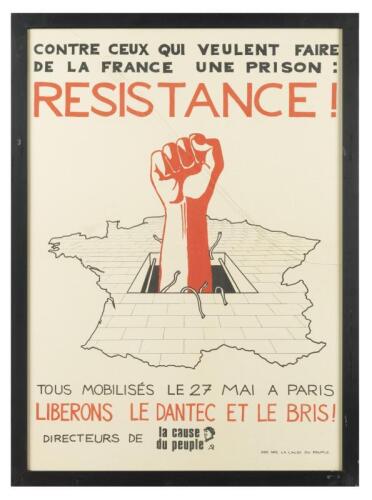 FRENCH RESISTANCE: A reproduction poster - 'Contre Ceux Qui Veulent Faire De La France Une Prison: RESISTANCE!'