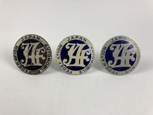 J.A.F: Three Japan Automobile Federation badges