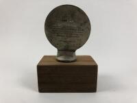 N.R.M.A: A National Roads & Motorists Association - N.S.W - badge on wooden plinth. Registered no: G 96. - 2