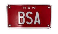 NSW Motorycle Number Plate 'BSA' sold with rights to display