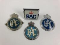 ROYAL AUTOMOBILE CLUB: Four Royal Automobile Club&nbsp;United Kingdom car badges