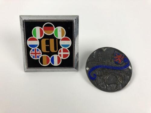 EUROPEAN: Two European car badges. One from Luxembourg