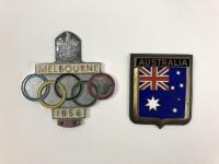 AUSTRALIA: Two Australian car badges. 1956 Melbourne Olympics badge
