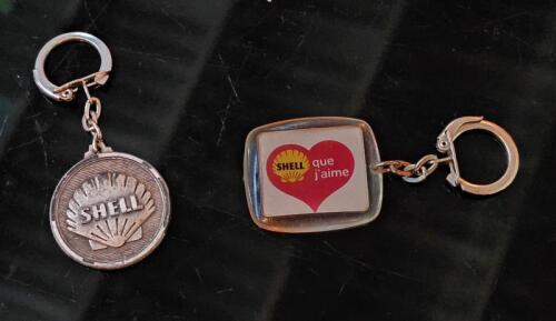 SHELL: Two vintage Shell key rings