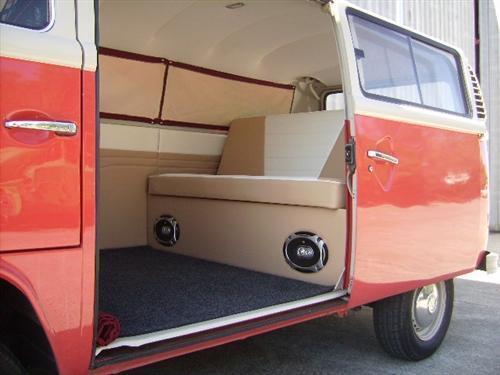 BED FRAME: A Rock and Roll Bed Frame for Volkswagen Combi Van. Metal frame & wooden base