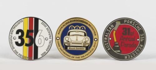 356 REGISTER: Three Australian Porsche 356 Register badges from various parades