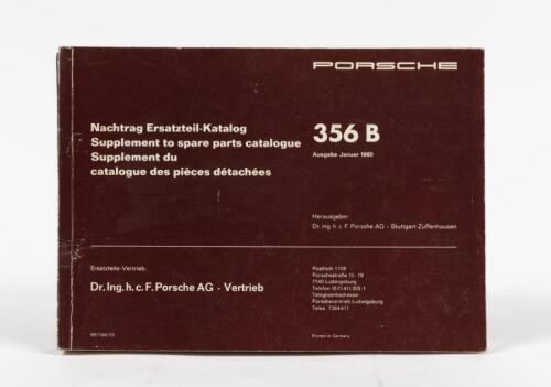 PORSCHE 356B: A Porsche 356B Spare Parts Catalogue Supplement: January 1960 (April 1965 edition.) English/German/French language