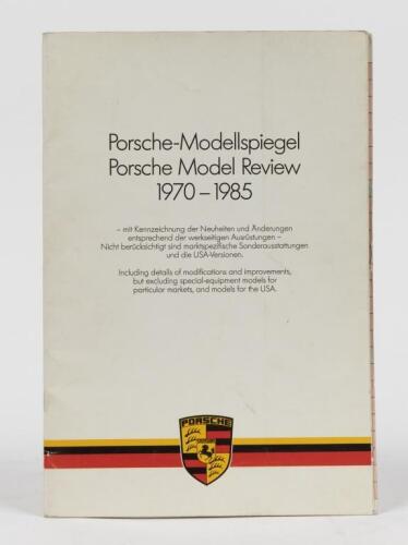 911: A 'Porsche Model Review 1970 - 1985' booklet