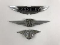 WOLSELEY: Three Wolseley car badges