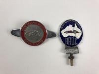 AUSTRALIAN RACING: Two car badges relating to Australian motor sport