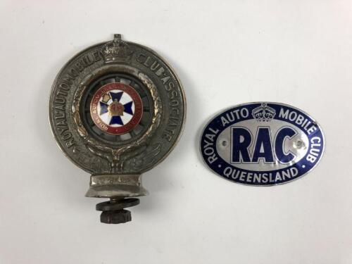 R.A.C.Q: Two Royal Automobile Club of Queensland badges