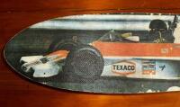 SKATE BOARD: A 1975/1976 skate board featuring an image of James Hunt racing a&nbsp;McLaren M23 Cosworth, 63cm long - 5