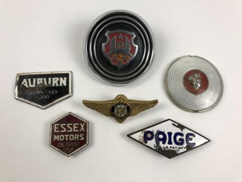 AMERICAN: A group of American car badges. Auburn, Essex Motors, Paige badges