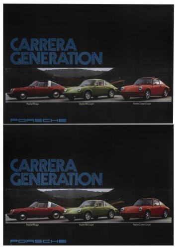 CARRERA: Two reprinted 'CARRERA GENERATION' posters. Reprinted 2013 by Porsche (WSRC140116S200)