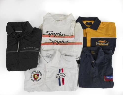 PORSCHE: A collection of Porsche related polo tops and t-shirts. &nbsp;'Spyder Automobiles' T-Shirts