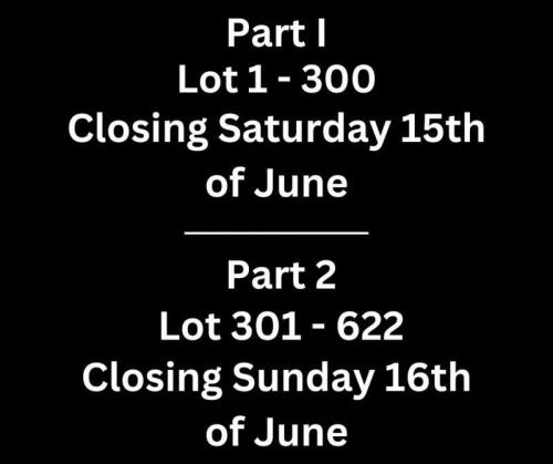 Part II - Lots 301 - 622 - Closing Sunday 16th of June from 2pm AEST