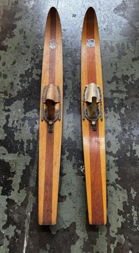 WATER SKIS: Two 1960's Australian made Ron Marks wooden 'Double Singles' water ski