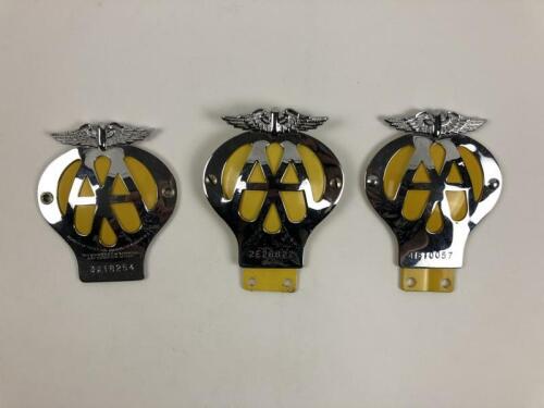 AUTOMOBILE ASSOCIATION: Three Automobile Association - London car club badges. Each with membership numbers