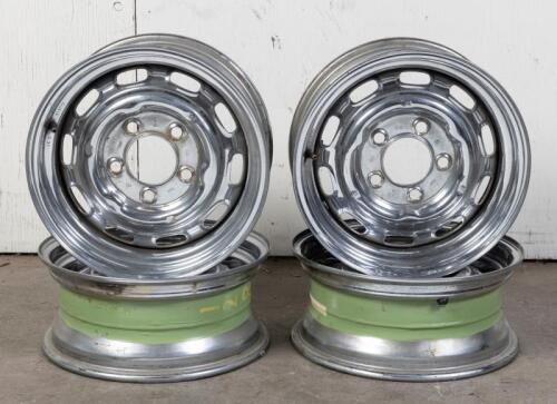 PORSCHE: A set of Porsche 356/ early 911 chrome wheels by Lemmerz, wheels stamped on lip with '7JJX15 - 'O37' stamped between stud holes with '7-65' '1536' '41/2Jx15'