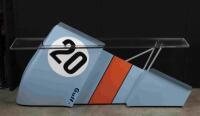 PORSCHE 917: A front console,desk or reception table with intergrated Porsche 917 K rear lid