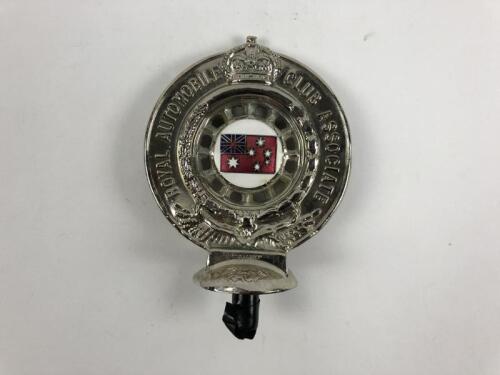 R.A.C.V: A 'Royal Automobile Club of Victoria' car club badge. Membership number '12683'.
