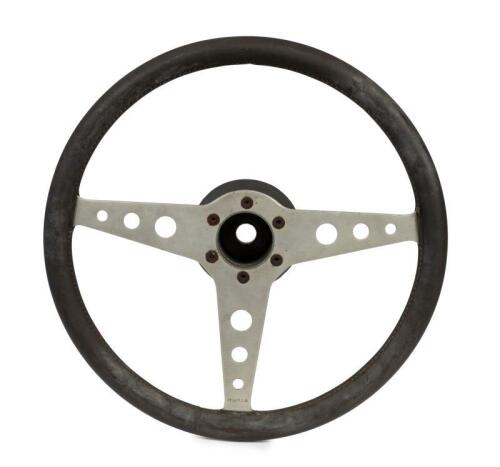 MOMO: A Momo Monza steering wheel stamped with 'Australiani Distributori Brian-Foley Motors' to rear of centre spoke, with boss, possibly from John Harvey Porsche 911