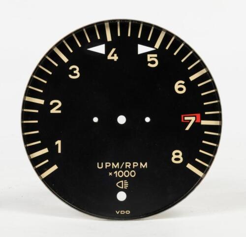 PORSCHE: A VDO 8000 RPM gauge face plate for 1968-1969 Porsche 901/911 Part number '911 641 302 00' '0012'