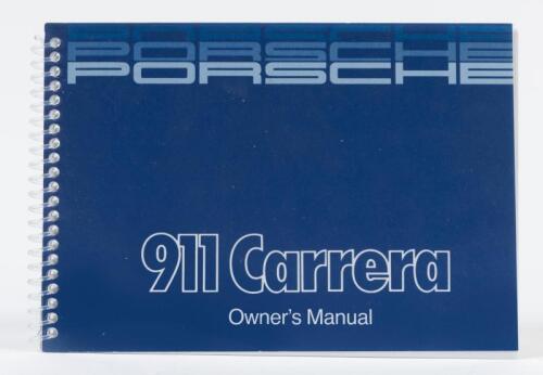 CARRERA: A 1985/1986 PORSCHE '911 Carrera Owner's Manual' (WKD 473 221)