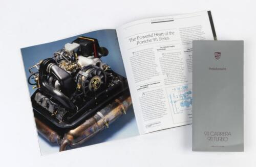 CARRERA/TURBO: Two 1980s Porsche 911 Carrera and Turbo sales brochure and price list. 1986 '911 CARRERA 911 TURBO' model range brochure