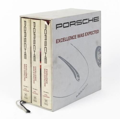 PORSCHE: A three volume hardcover set of the book 'PORSCHE - EXCELLENCE WAS EXPECTED' by Karl Ludvigsen