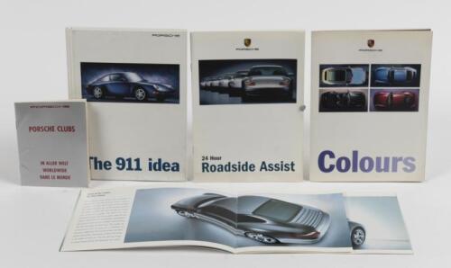 911: A group of brochures and 'PORSCHE CLUB' booklet related to the Porsche 911. 1995 'The 911 idea' & 2004 911 Carrera & 911 Carrera glossy brochure