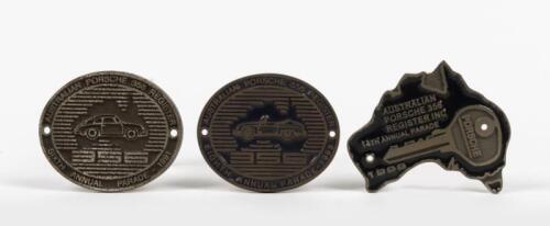 356 REGISTER: Three 1990s metal 'Australian 356 Register' Annual Parade badges including 1991, 1993 and 1999