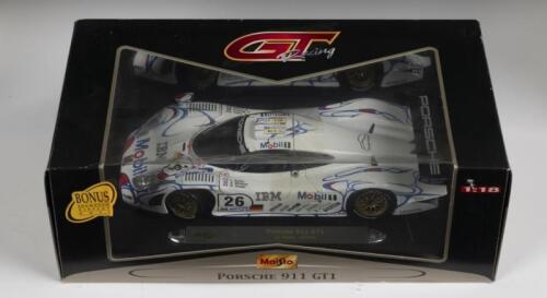 GT1: A Maisto GT Racing 1:18 scale 1998 Porsche 911 GT1 in Le Mans livery. As raced by L.Aiello, A. McNish, S.Ortelli