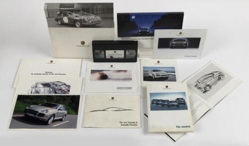 CAYENNE/CAYMAN: An assortment of Porsche brochure. Cayenne, Cayman & Model Range brochures