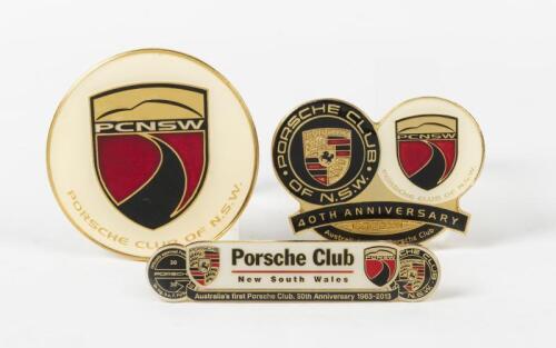PORSCHE NSW: A collection of three Porsche Club of N.S.W grille badges including 40th and 50th anniversary badges